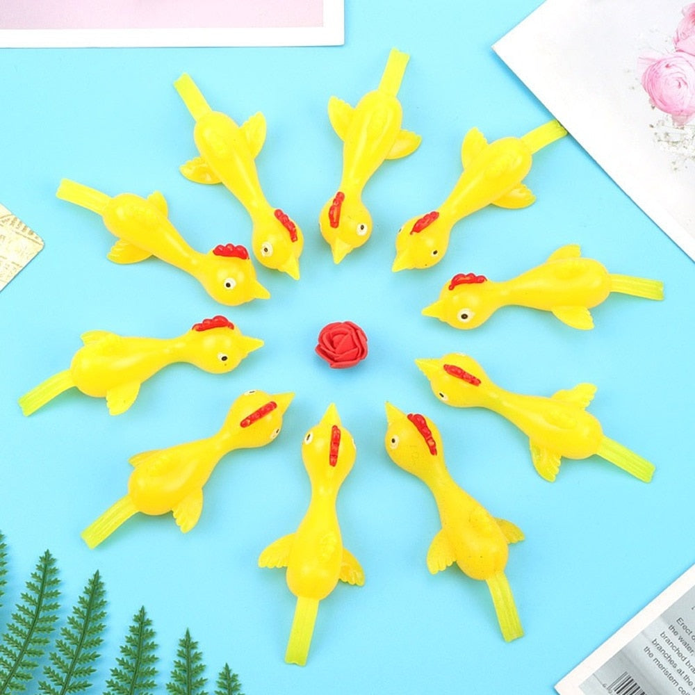12-Pack Sticky Wall Climbing Chicken Toys for Pranks - Perfect for Fun & Jumpscare Tricks