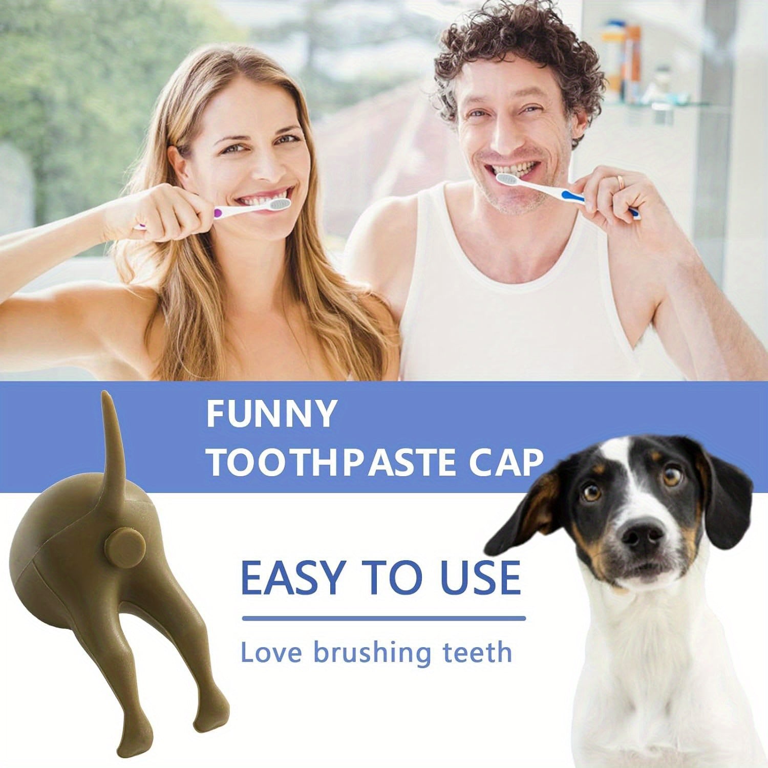 Silicone Dog Butt Toothpaste Cap - Hilarious Bathroom Accessory for Pet Lovers