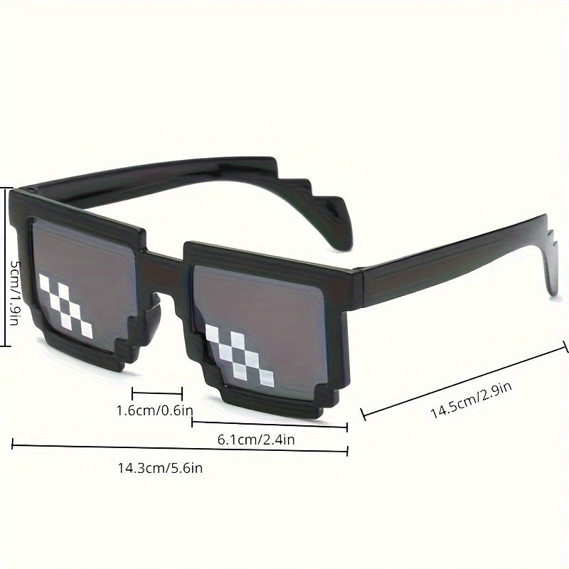 Square Mosaic Sunglasses - Stylish & Unique Party Accessory, Ideal for Photos & Gift
