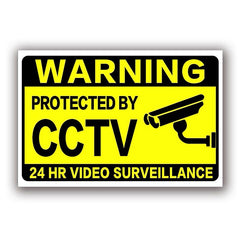 Protected By CCTV Warning Sign Sticker - A