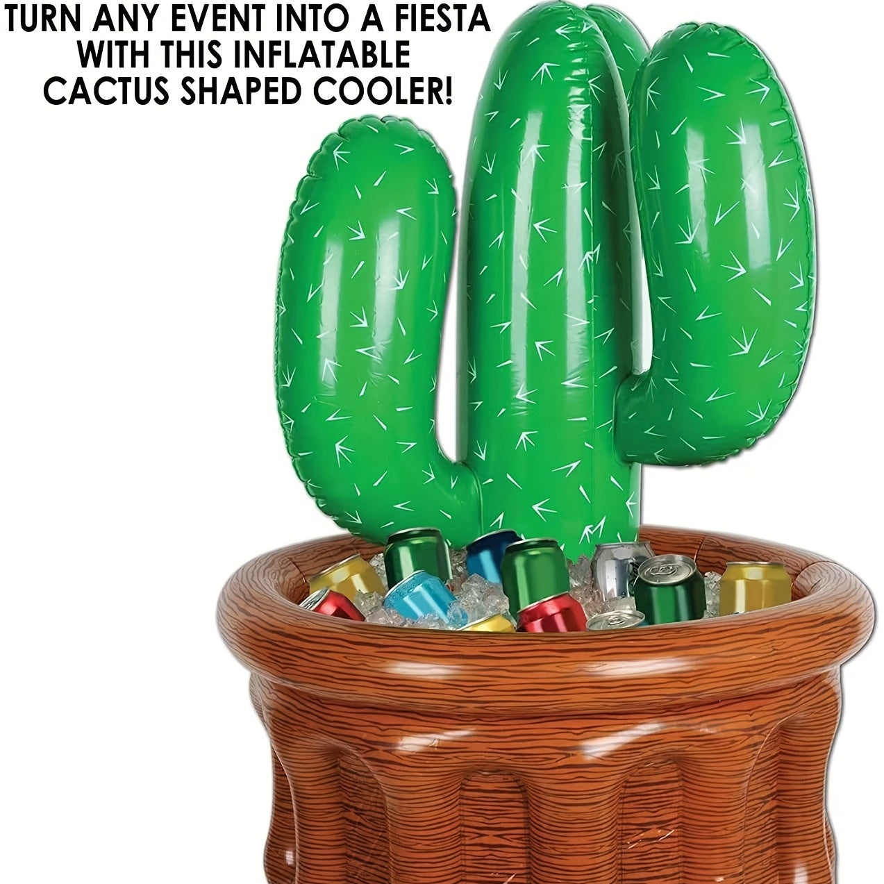 Summer Pool Party Essential: Inflatable Cactus Cooler for Chilled Drinks
